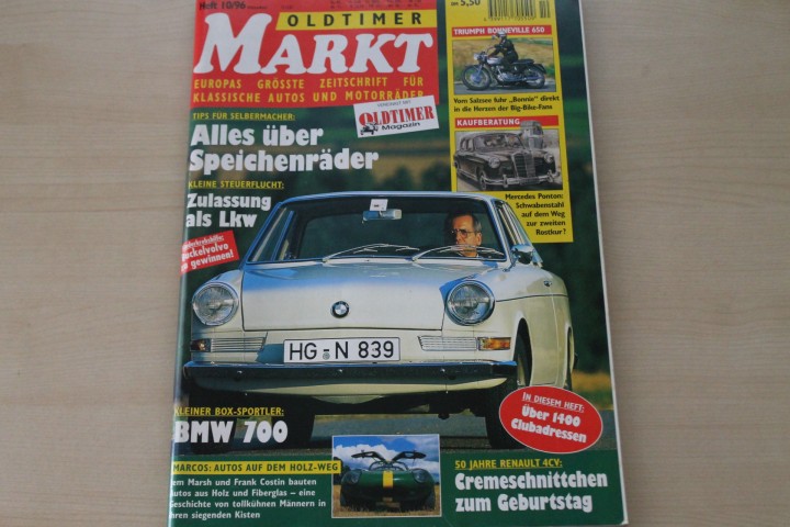 Deckblatt Oldtimer Markt (10/1996)